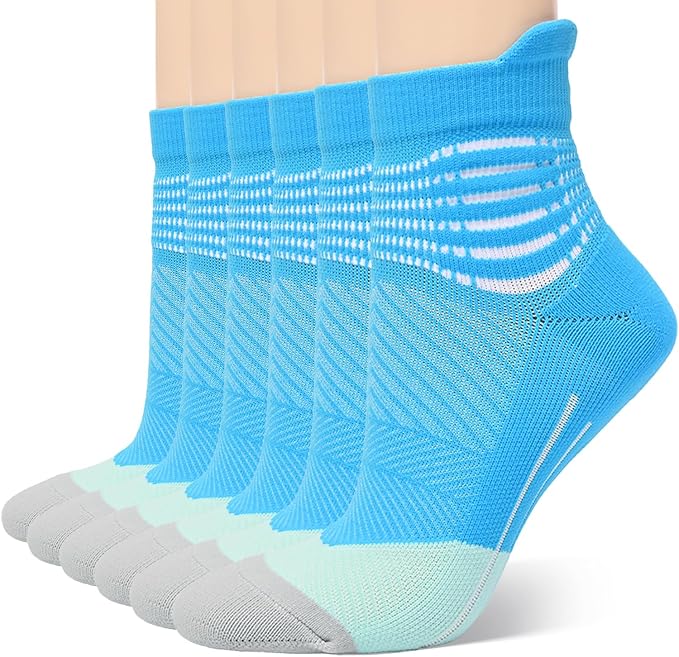 IRAMY Compression Ankle Support Socks Women Wicking Cushioned Athletic Plantar Fasciitis Relief 3/4/6 Pairs