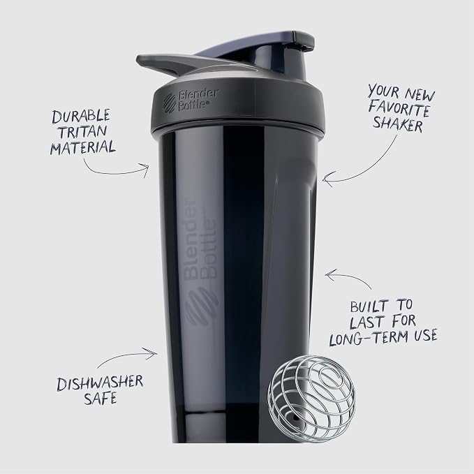 BlenderBottle Sport Flip Tritan Shaker Bottle 24 oz Black