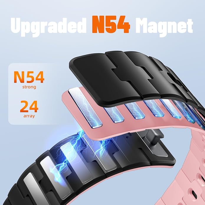 Bandletic Magnetic Silicone Watchband Compatible with All Apple Watch | Strong Magnet Sport Strap for iWatch Ultra 49mm Series 11-1 SE 46mm 45mm 44mm 42mm 41mm 40mm 38mm, Ideal for Men Women
