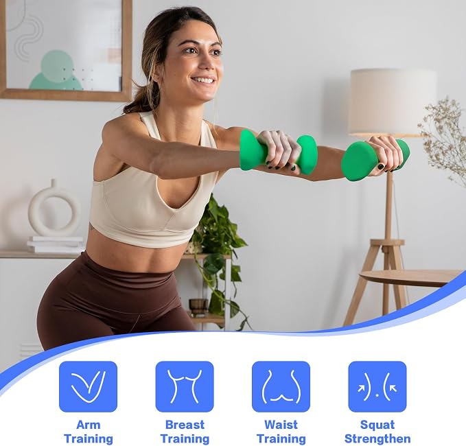 HXD-ERGO Ergonomic Dumbbells Weights Set-Hand Weights for Women at Home, Ear Dumbbells Weights for Pilates, Yoga, Jogging,StrengthTraining