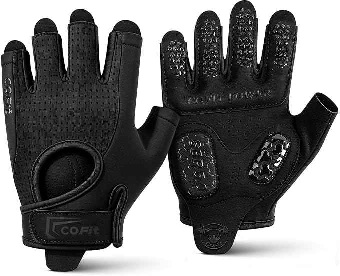 Workout Gloves for Men Women, Weight Lifting Gloves with 5MM Padded Palm, Non-Slip Gym Gloves, Fingerless Breathable Fitness Gloves for Training, Exercise, Pull Ups