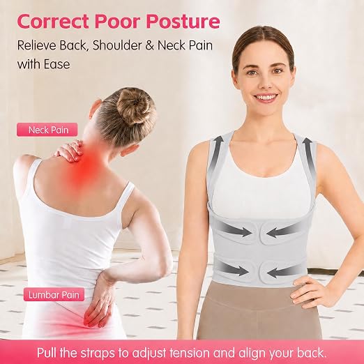Posture Corrector for Women & Men, Adjustable Full Back Brace Support | Breathable Shoulder Straightener, Spine Support for Upper & Lower Back, Scoliosis & Hunchback Correction, Back Pain Relief