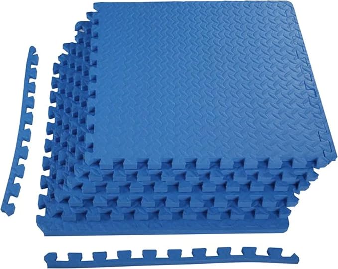 BalanceFrom Puzzle Exercise Mat with EVA Foam Interlocking Tiles (Blue) | Tiles for Home Gym, Mat for Home Workout Equipment, Floor Padding for Kids, Blue, 24 in x 24 in x 3/4 in, 24 Sq Ft - 6 Tiles