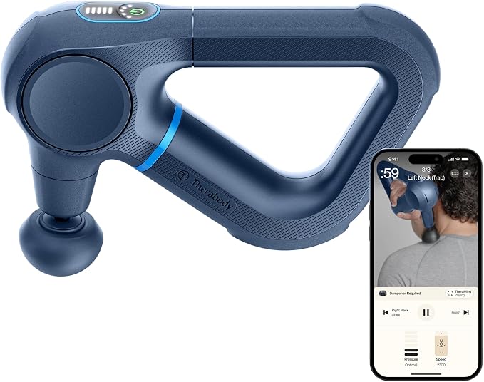 TheraGun Therabody Prime 6th Gen Deep Tissue Massage Gun | Navy | Powerful Percussive Massage With 5 Speeds & A Rugged, Durable Design to Relieve Muscle Pain & Speed Up Recovery