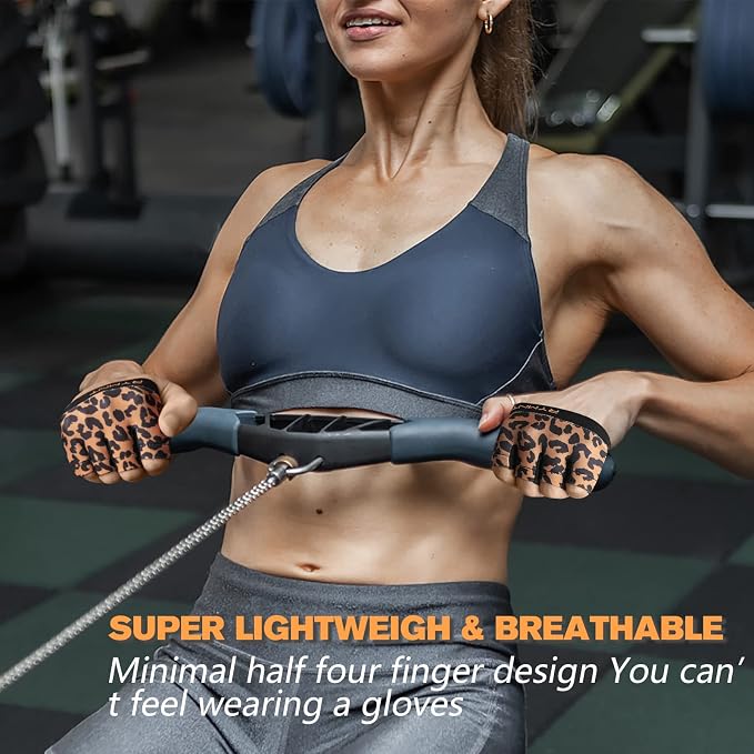 Minimal Workout Gloves for Women Men, Micro Fingerless Gym Gloves Grip Pads | Work Out Gloves for Kettlebells, Weight Lifting, Exercise, Pull Up, ,Cross Training, Silicone Grip Lifting Half Finger Gloves