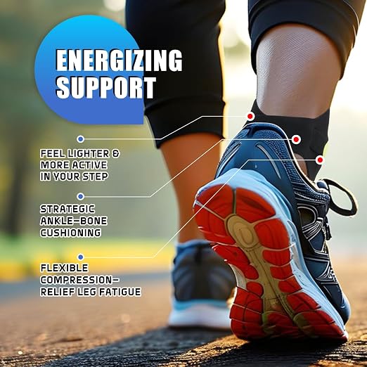 2 PACK Ankle Brace for Women & men with Dual-Density Foam Pads & Adjustable Arch Support – ankle compression sleeve Targeted Relief for Fatigue, Ankle Pain (Large/X-Large)