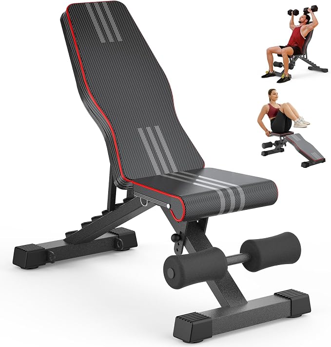 Multi-Function All in 1 Weight Bench Set - Multi-Positions Heavy Duty Weight Lifting Sit Up Bench Workout Benchs Folding Bench Press for Home Gym
