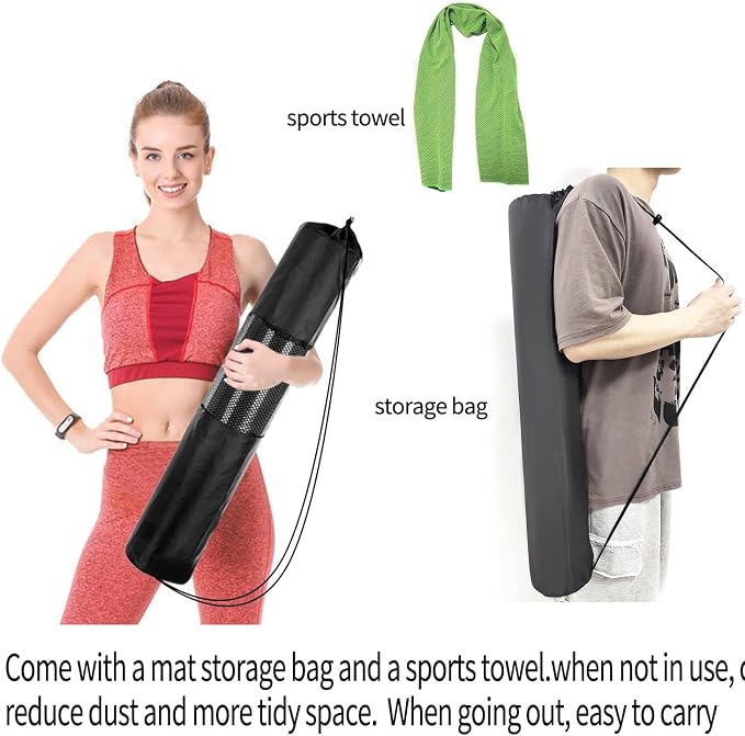 Extra Large Yoga Mat - 84"x30"x6mm (1/4 inch), Non-Slip, Durable, Eco-Friendly, Thick Wide Exercise Mat for Home Workouts, Yoga, Pilates, Stretching, Meditation (Barefoot Exercise)