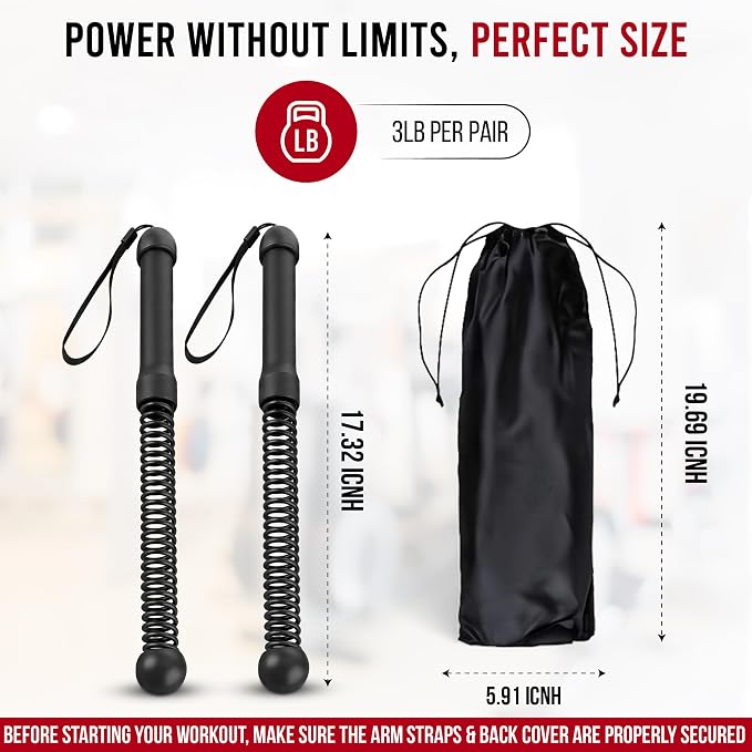 Weighted Ropeless Battle Ropes Home Gym Cordless Heavy Duty Exercise Equipment with Strap Portable Low Impact Cardio Workout Strength HIIT Training Fitness Tool for Arms Core Full Body Father's Day
