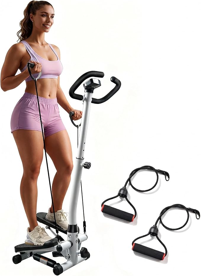 RORALA Twist Stepper with Handlebar,Stair Step Machine for Cardio Workout,Compact Home Exercise Equipment,300LBS MAX Weight Capacity