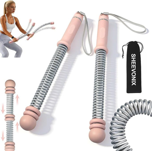 Adjustable Ropeless Battle Ropes for Home Gym, Heavy Duty Cordless Battle Rope 2-Pack with Non-Slip Spiral Handles, Weighted Ropeless Battle Ropes for Strength Training, HIIT Workout for Women & Men