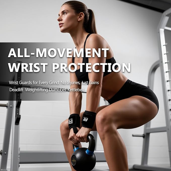RitFit Wrist Wraps with Neoprene Padding for Weightlifting | 6.55mm Thick, Anti-Slip Dual-Purpose Support and Lifting Strap, Bodybuilding MMA Powerlifting, Deadlifts Pull Ups