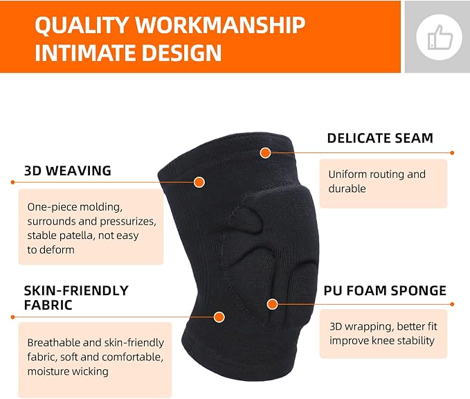 Volleyball Knee Pads for Dancers, Soft Breathable Knee Pads for Men Women Kids Knees Protective, Knee Brace for Volleyball Football Dance Yoga Tennis Running Cycling Workout Climbing