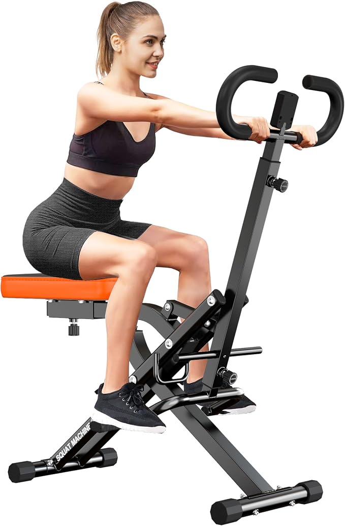 SogesPower Squat Machine for Home Gym, with Adjustable Resistance | Squat Rowing Machine with Optional Full Motion, Squat Assist Trainer for Glutes & Legs Workout, Space-saving,330lbs