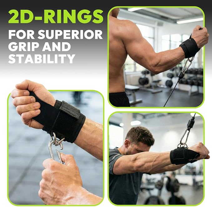HANDBODE Lifting Straps, Double D-Ring Wrist Wraps for Gym | Nylon And Cowhide Options, 2 PCS, Cuffed Design, Extra-Long Profile, Deadlifts, Pull-Ups, Rows, Cable Training, Bodybuilding