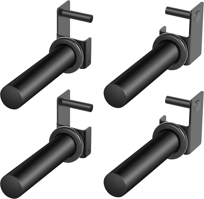 EVERYMATE Power Rack & Squat Rack Attachments Olympic Weight Plate Holder – Fits 2x2,2.3x2.3,3x3 Inch Tubes, 1" or 5/8" Hole – Bumper Plate Storage