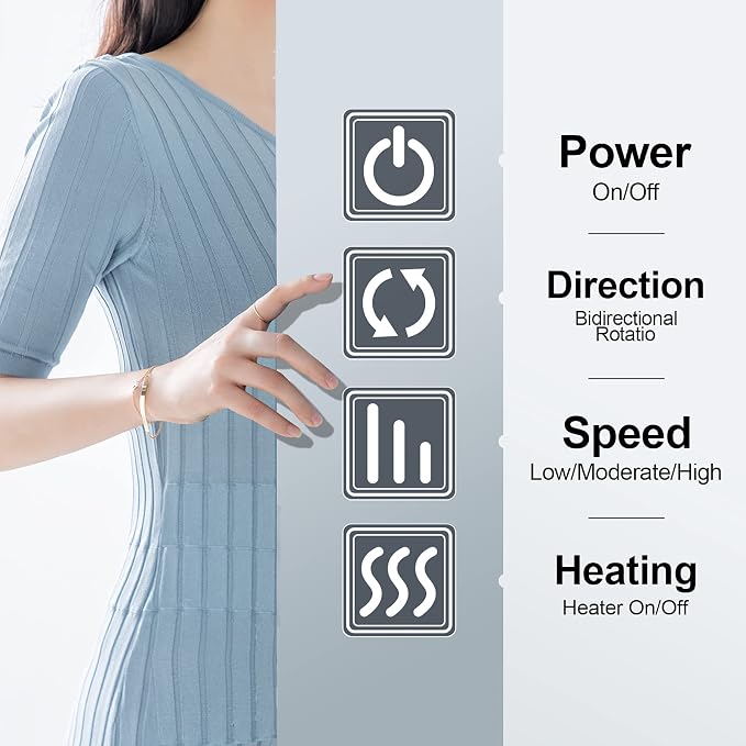 Shiatsu Neck Back and Shoulder Massager with Heat for Pain Relief Deep Tissue, Christmas Women Men Gifts for Mom Dad, Wife Husband, Him Her, Fathers Day, Mothers Day, Birthdays Gift (NOT Cordless)