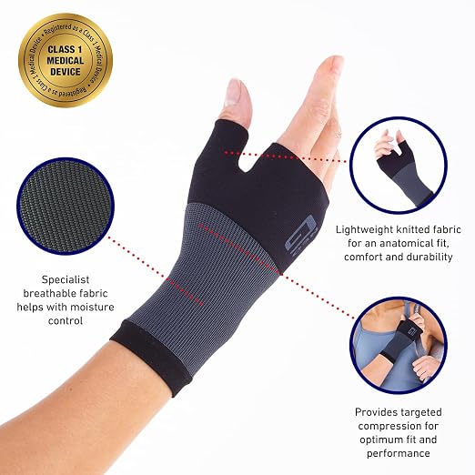 Neo-G Wrist and Thumb Support for Arthritis, Joint Pain, Tendonitis, Sprain - Wrist Brace Wrist Compression Hand Support - S - Black