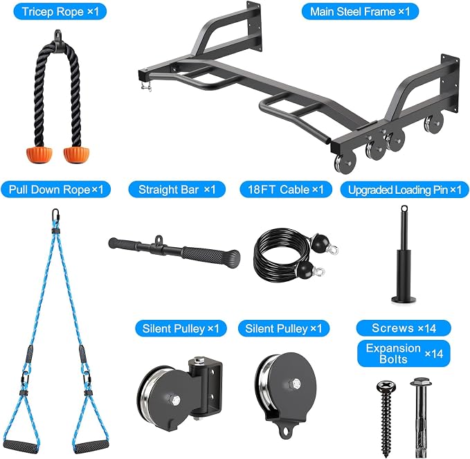 Kipika 48" Ceiling Mounted Pull Up Bar, Heavy Duty Multi-Grip Chin Up Bar,Mounted Pullup Bar, Adjustable Height, Pull Up Bands for Chin Ups & Body Stretching, Ideal for Home Gym and Strength Training