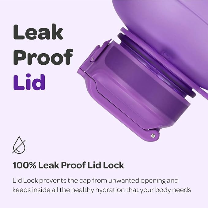 Hydracy Motivational Water Bottle with Time Marker and Straw Lid 78 oz | Leakproof,BPA Free,No Sweat Neoprene Sleeve,Carry Strap,Daily Intake Tracking for Fitness & Outdoors