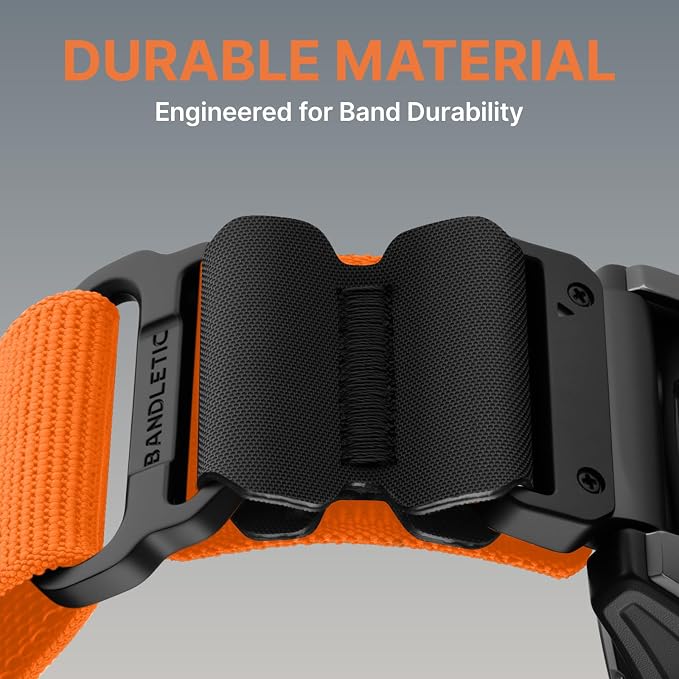 Bandletic 22mm Quick Fit Compatible with Garmin Instinct 3 2 Watch Band | CSPE Rib Bonds Buckle,Durable,Adjustable for Fenix 8 E 47mm/7 6 Pro/5 Plus/Forerunner 965/955/945/Approach S70/S62/S60/Epix