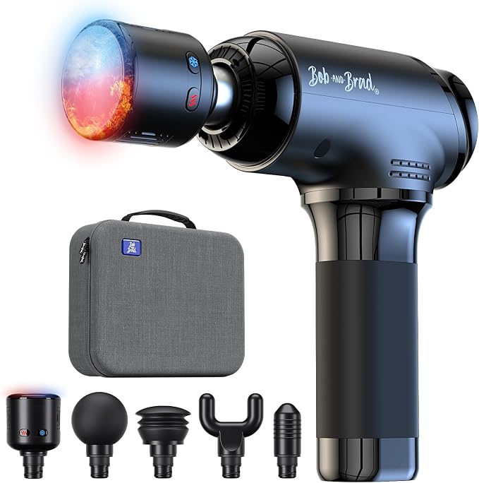 BOB AND BRAD T2 Pro Massage Gun with Heat and Cold, Deep Tissue Percussion Massager Gun for Pain Relief, Muscle Massager, Electric Back Massagers for Professional Athletes Runner