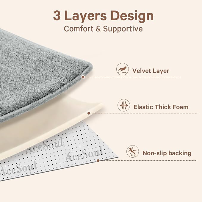 Baby Play Mat for Floor,Ultra Thick Elastic Foam 50"x50" Playmat Tummy Time Muscle Crawling Exercise Activity Cushion Gym Mat Nursery Playroom Area Kids Rug for Babies, Toddlers,Infants,Light Grey
