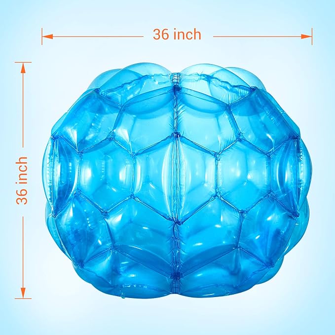 Theefun 2 Pack Bumper Balls: 36-inch Inflatable Sumo Ball Durable PVC Body Bubble Soccer - Giant Human Hamster Knocker Body Zorb Ball for Kids and Adults Physical Outdoor Toys, Blue