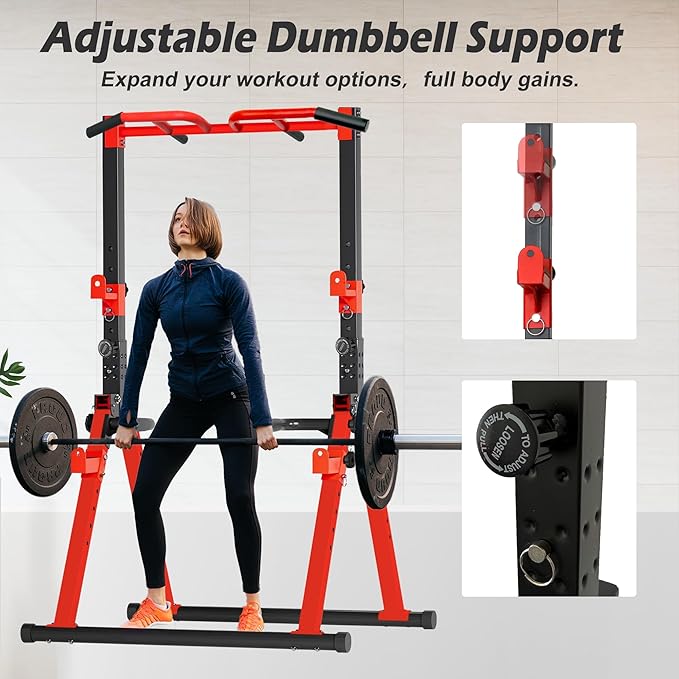 Foldable Power Tower Pull Up Bar Station, Adjustable Height | 700lbs Loading,Free Standing Pull Up Power Tower Station,Portable and Space Saving,fits Woman and Man, Mulit-grips,