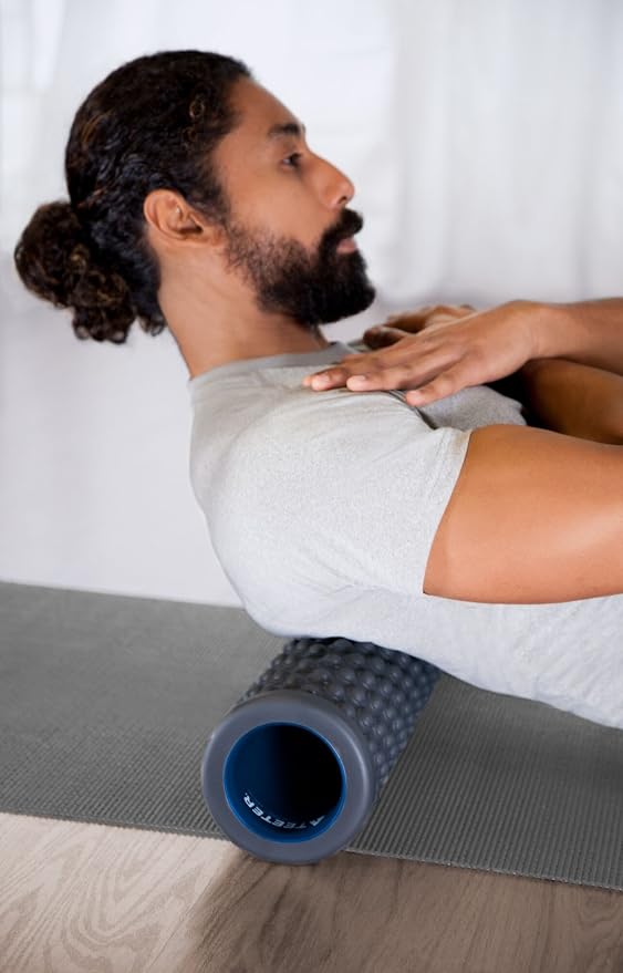 Teeter Massage Foam Roller - Textured for Deep Tissue Muscle Relief to Boost Recovery, Flexibility, Mobility - Back Pain Relief, Sports Massage, Myofascial Release