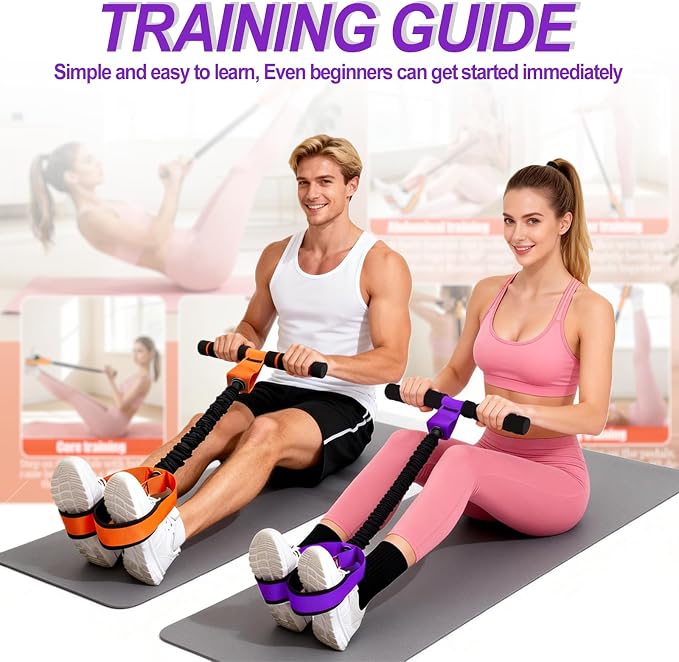 2026 Upgrade Pedal Resistance Bands with Handle - Multifunction Thickened Latex Tubes Foot Pedal Resistance Band - Fashion Puller Sit Up Equipment for Men Women for Full Body Exercise