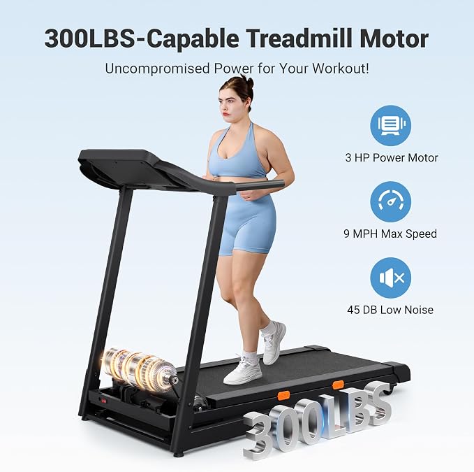 THERUN Incline Treadmill Running Treadmill, Wide Belt Treadmills for Home | 12% auto incline, 400lb, 3.0HP, 18" LED, shock-absorbing, wide belt, hydraulic folding, space saving, ipad holder