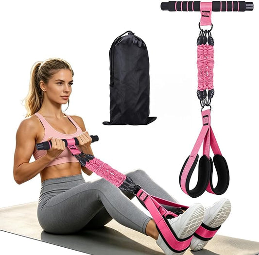 2026 New Resistance Band with Handles&Non-Slip Comfort Pedals, 90LBS Adjustable Latex Bandsfor Women and Men