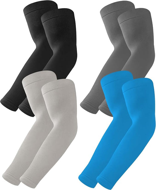 BHYTAKI UV Sun Protection Arm Sleeves, UPF 50 Sports Cooling Arm Compression Sleeves for Men Women Teenager
