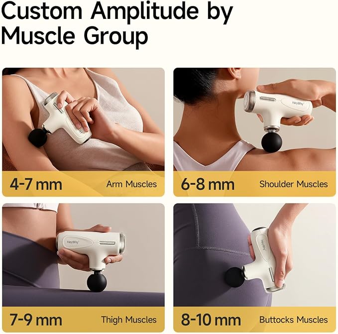 HEYCHY Super Mini Massage Gun with 4-10mm Amplitude, HSA, FSA Eligible | Travel Size,Quiet Operation, Muscle Recovery for Men Women Athletes