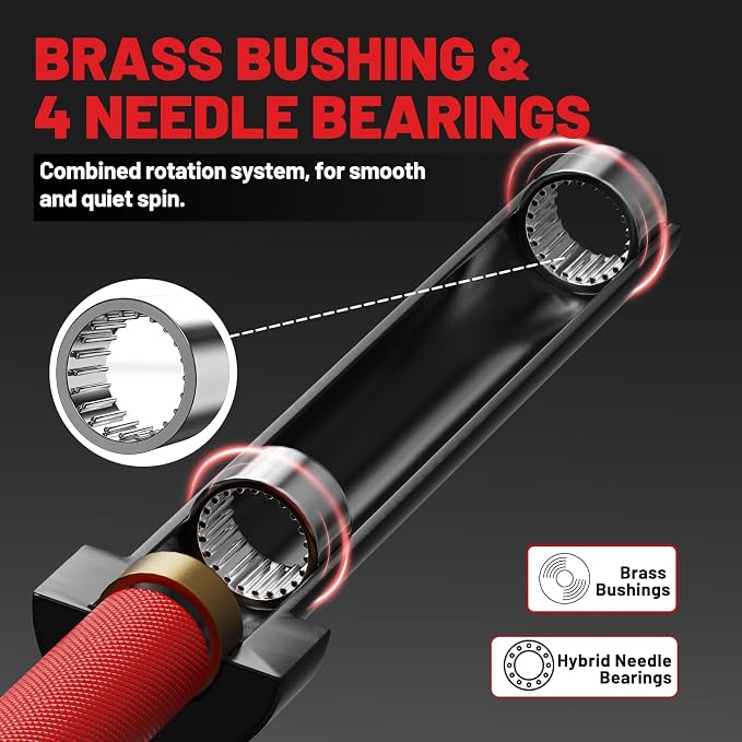PAPABABE 4ft/5ft/6ft/6.5ft Barbell 2" Short Barbell for Strength Training | 4ft/5ft/6ft/6.5ft Straight Barbell, Womens Olympic Bar with Moderate Knurling for Squats Curls Deadlifts, Weightlifting