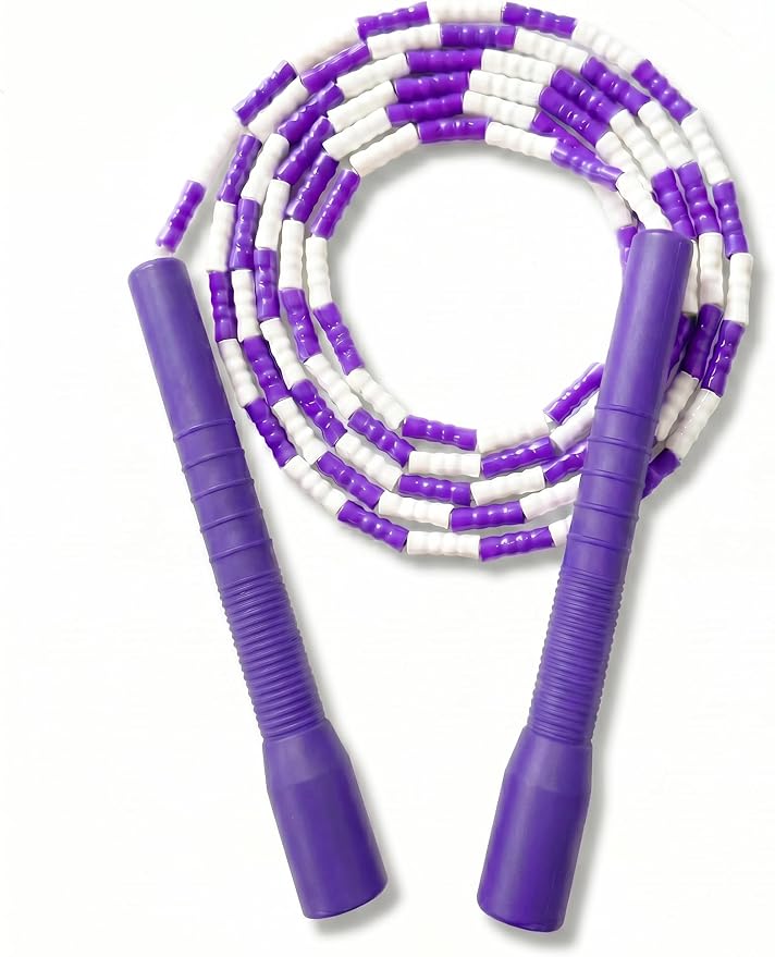 YUEDONG Soft Beaded Jump Rope for Teens & Adults, World Champion Luke Boon Collaboration, Adjustable Freestyle Jump Rope with 20cm Long Handles, Tangle-Free TPU Beads for Rhythm Training, Fitness Workout & Tricks | Luke Boon collaboration, soft TPU bea...