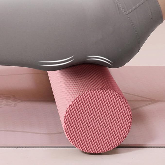 12 Inch EVA Foam Roller for Back, Yoga & Balance Exercises – High-Density Massage Roller for Pain Relief, Fitness Recovery Balance Exercises, High-Density (Pink)