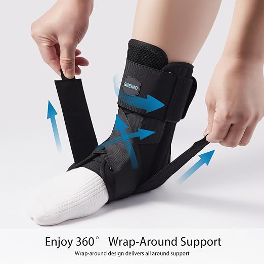 Ankle Brace for Women Men - Ankle Support Brace for Sprained Ankle,Ankle Stabilizer for Achilles,Tendon,Sprain,Injury Recovery,Lace up Ankle wrap for Running,Basketball,Volleyball (Medium, Ankle Brace)