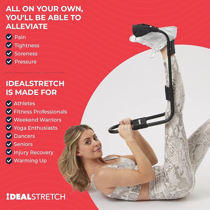 IdealStretch - Leg Stretcher - Hamstring Stretcher - Hip Stretcher - Lower Back Stretcher, & Calf Stretcher - Stretching Equipment - Original Patented - Harmstring Recovery