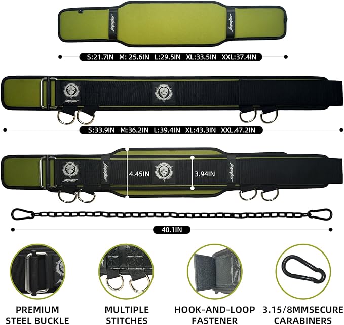 2-in-1 Weightlifting Belt & Dip Belt with Chain for Added Weight Training,Weightlifting, Squats, Deadlifts,Powerlifting for Men & Women
