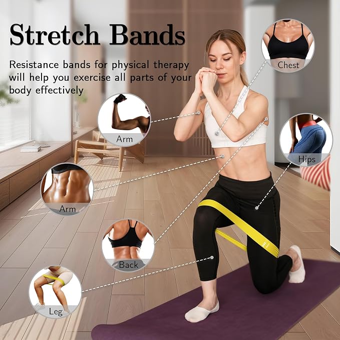 Resistance Bands for Working Out, Exercise Bands Resistance Bands Set with 5 Resistance Levels, Multi-Colored Workout Bands for Indoor & Outdoor Fitness, Leg Strength Training, Yoga