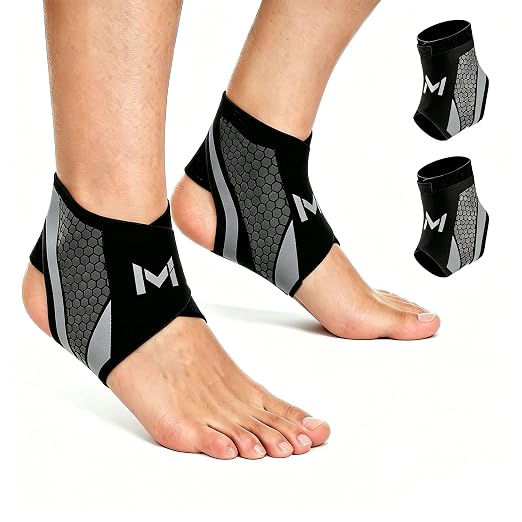 Ankle Brace 2 Pack, Adjustable Lace-Up Ankle Support with Stabilizing Straps, Breathable Compression Ankle Sleeve for Sports Basketball Running Daily Use Men Women (Gray)