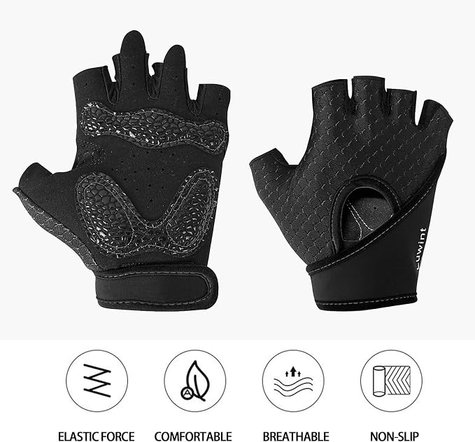 Luwint Kids Workout Gloves, Ventilated Grip Exercise Gloves for Boys and Girls Weightlifting Hanging Gym, Children 3-12 Years