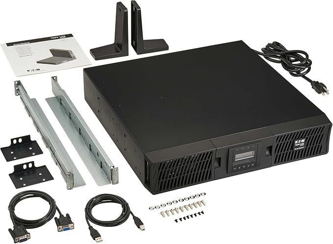Tripp Lite Eaton Series SmartOnline 1500VA UPS, Pure Sine Wave Double-Conversion, 1350W, 2U Rack/Tower, Extended Run, Network Card Included, LCD, 2 Year Warranty & $250,000 Insurance (SU1500RTXLCDN)