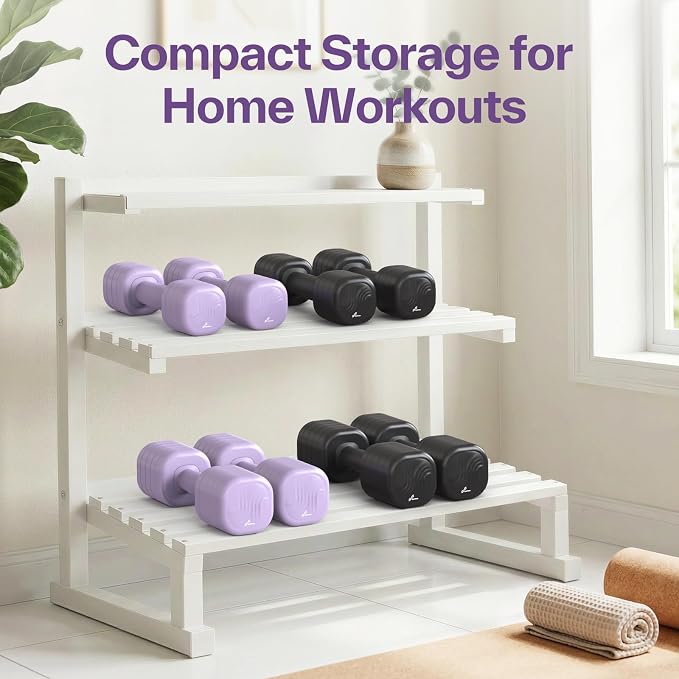 Adjustable Dumbbell Set of 2: Sportneer 4 in 1 Free Weights Dumbbells Set for Women, Hand Weights for Women at Home, Available in 5 lb × 2 and 10 lb × 2 Sets with Soft Rubber Handle for Home Gym Exercise Training