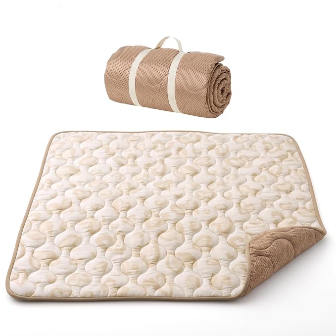 Momcozy Baby Play Mat for Floor, 50"x50" Thickened Playpen Mat, Playmate for Baby Tummy Time, Waterproof & Non-Slip, Foldable Outdoor Mat with Carrying Handle, Leopard | Playmate for Baby Tummy Time, Waterproof & Non-Slip, Foldable Outdoor Mat with Car...