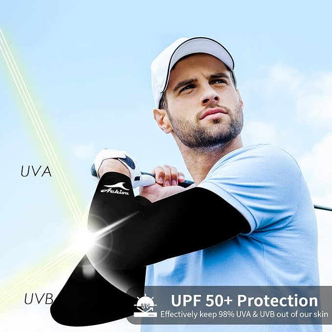 Achiou Volleyball Arm Sleeves for Women, Cooling Ice Silk Sun Sleeves Youth | Summer Ice Silk Compression Sleeves, UPF 50+ UV Protection, Perfect for Teen Girls & Women Outdoor Sports, Anti-slip Silicone