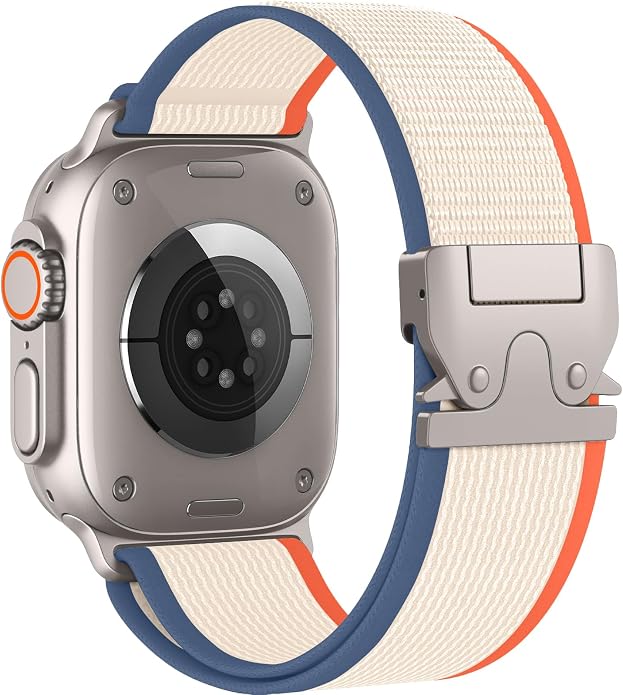 Elastic Sport Band for Apple Watch Ultra 3/2/1 Bands 49mm 46mm 45mm 44mm 42mm 41mm 40mm 38mm Men Women, Adjustable Parachute Buckle Nylon Fabric Wristband for iWatch Series 11 10 SE 9 8 7 6 5 4 3
