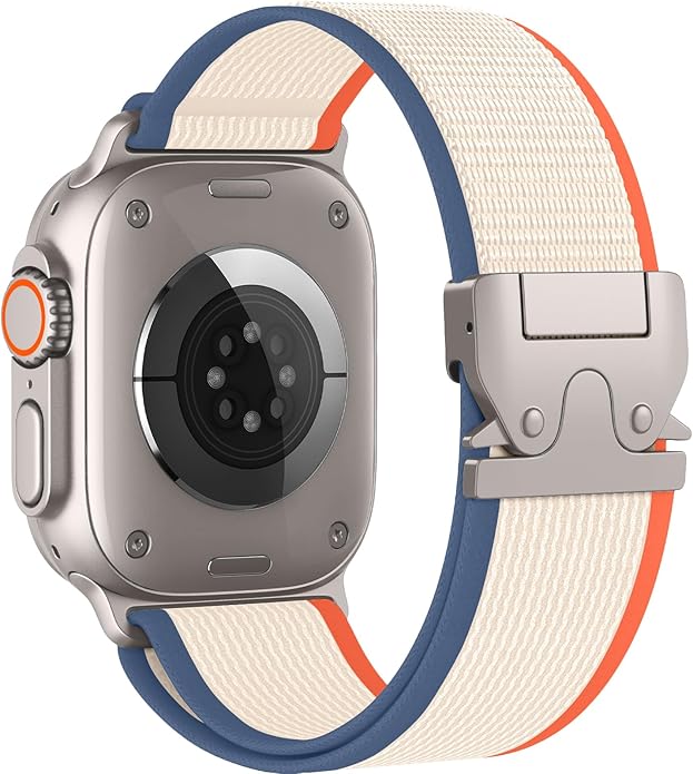 Elastic Sport Band for Apple Watch Ultra 3/2/1 Bands 49mm 46mm 45mm 44mm 42mm 41mm 40mm 38mm Men Women, Adjustable Parachute Buckle Nylon Fabric Wristband for iWatch Series 11 10 SE 9 8 7 6 5 4 3